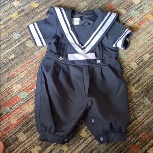 Navy Blue Sailor Romper for Kids